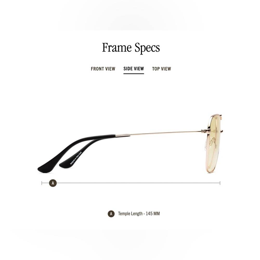 CADDIS Gold Frame “Hooper” Glasses: Progressives with Yellow Tinted Lenses 1.5 - Picture 7 of 8